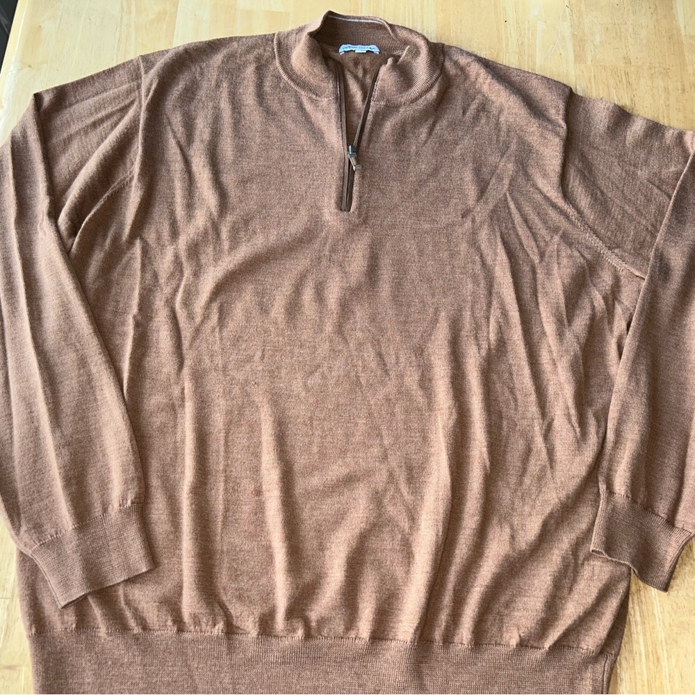 Crown Autumn Crest Quarter Zip Sweater men’s sweater XXL merino wool  brown